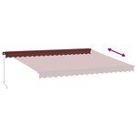 vidaXL Auvent manuel rétractable avec LED bordeaux 450x350 cm