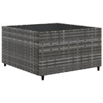 vidaXL Salon de jardin 7 Pièces avec coussins Gris Résine tressée