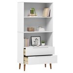 vidaXL Bibliothèque MOLDE Blanc 85x35x170 5 cm Bois massif de pin