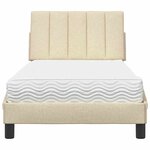 vidaXL Lit avec matelas Hanko crème 80x200 cm tissu