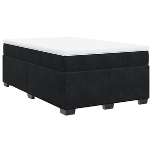 vidaXL Sommier à lattes de lit avec matelas Noir 120x200 cm Velours