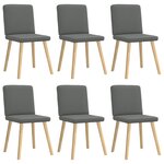 vidaXL Chaises à manger lot de 6 gris foncé tissu