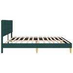 vidaXL Cadre de lit avec tête de lit Vert foncé 200 x 200 cm Tissu