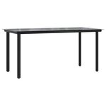 vidaXL Ensemble à manger jardin coussins 7 Pièces gris poly rotin verre