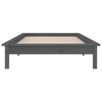 vidaXL Cadre de lit à LED sans matelas gris 75x190 cm bois massif