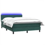 vidaXL Sommier à lattes de lit et matelas et LED vert foncé 160x220cm velours