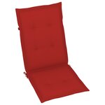 vidaXL Chaises de jardin 6 Pièces avec coussins rouge Bois de teck