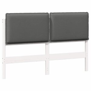 vidaXL Tête de lit capitonnée Blanc et gris clair 150 cm Pin massif