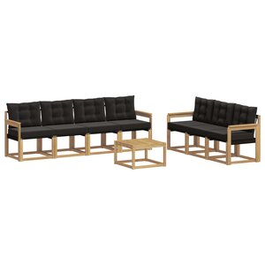 vidaXL Ensemble de canapés d'extérieur 8 pc Blanc et noir