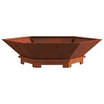vidaXL Brasero Rouillé 100 x 100 x 28 cm