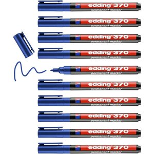 Marqueur Permanent 370 Pointe Fine Bleu 1 mm x 10 EDDING