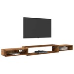 vidaXL Meuble TV mural Montage mural Bois ancien 220 x 28 x 21 cm