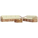 vidaXL Ensemble de canapés d'extérieur 8 Pièces Naturel et Crème