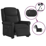 vidaXL Fauteuil inclinable électrique noir brillant similicuir