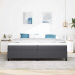 vidaXL Lit box spring avec matelas gris foncé  200 x 200 cm  en tissu à côtes.