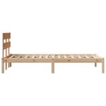 vidaXL Cadre de lit Marron 90 x 190 cm Bois de pin massif