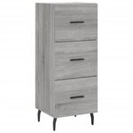 vidaXL Buffet haut Sonoma gris 34 5x34x180 cm Bois d'ingénierie