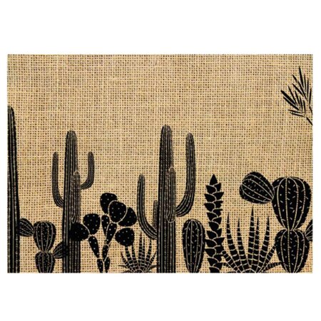 Set de table en toile de jute style bohème - cactus