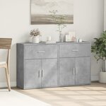 vidaXL Buffets 2 Pièces gris béton 60x31x70 cm bois d'ingénierie