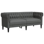 vidaXL Canapé Chesterfield Gris foncé 182.5 x 74.5 x 74.5 cm tissu