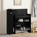 vidaXL Meuble à chaussures avec tiroir Chêne noir 100.5 x 28 x 100 cm