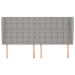 vidaXL Tête de lit avec oreilles Gris clair 203x23x118/128 cm Tissu