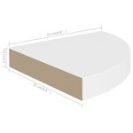vidaXL Étagères d'angle flottantes 2 Pièces blanc 25x25x3 8 cm MDF