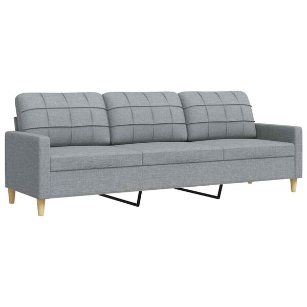 vidaXL Canapé à 3 places Gris clair 210 cm Tissu