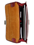 Serviette cartable homme Premium en cuir - KATANA - 1 soufflet - 38 cm - 31025-Rouge