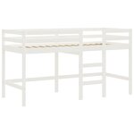 vidaXL Lit mezzanine enfants et rideaux blanc/noir 90x190cm pin massif