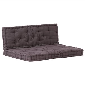 vidaXL Coussins de plancher de palette lot de 2 Coton Anthracite