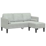 vidaXL Ensemble de Canapés 2 Pièces Gris clair 173 x 131 x 67 cm Velours