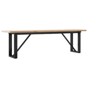 vidaXL Table basse cadre en O 160x40x45 5 cm bois de pin massif acier