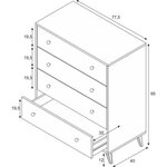 Commode Sweet 4 tiroirs - Blanc - 95 x 77.5 x 40 cm