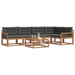 vidaXL Ensemble de canapés d'extérieur 6 Pièces Naturel et Anthracite