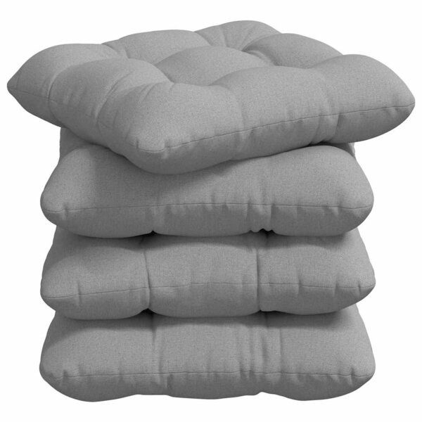 vidaXL Coussins de siège 4 pc Tissu Gris nuage 40 x 40 x 12 cm