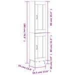 vidaXL Buffet haut Blanc brillant 34 5x34x180 cm Bois d'ingénierie