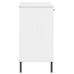 vidaXL Buffet avec pieds en métal Blanc 113x40x77 cm Bois massif OSLO