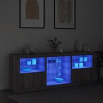 vidaXL Buffet avec lumières LED sonoma gris 181 5x37x67 cm
