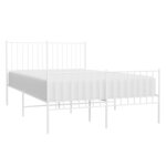 vidaXL Cadre de lit métal avec tête de lit/pied de lit blanc 120x190cm