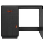 vidaXL Bureau Noir 95x50x75 cm Bois massif de pin