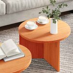 vidaXL Table basse 2 Pièces Marron cire 49 x 49 x 28 cm