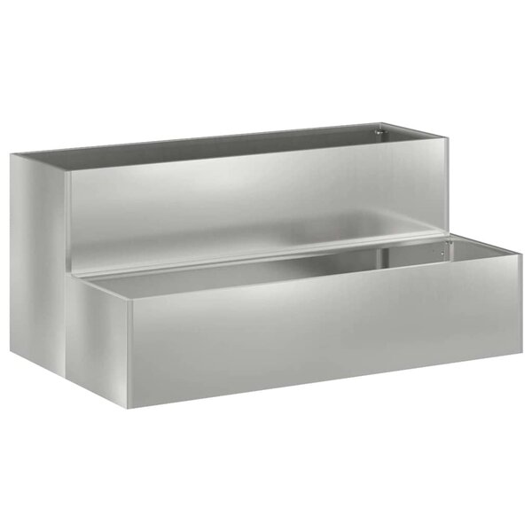vidaXL Cache-pot de jardin Argent 100 x 60 x 45 cm Acier galvanisé