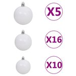 vidaXL Arbre de Noël artificiel pré-éclairé et boules noir 240 cm PVC