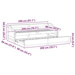 vidaXL Lit de jour avec gigogne sans matelas IRUN blanc 90x200 cm