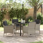 vidaXL Ensemble de salle à manger pour jardin 5 Pièces Gris clair