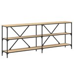 vidaXL Table console chêne sonoma 200x30x75cm bois d'ingénierie et fer