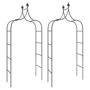 vidaXL Arches de jardin 2 Pièces Noir 120x38x260 cm Acier