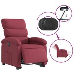 vidaXL Fauteuil inclinable électrique rouge bordeaux tissu