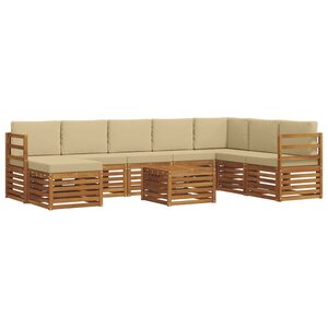 vidaXL Ensemble de canapés d'extérieur 9 Pièces Naturel et Beige
